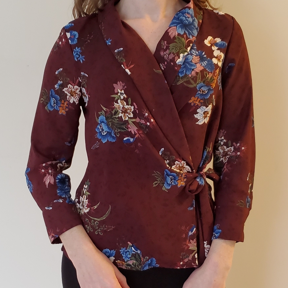 Zara Basics Wrap Blouse